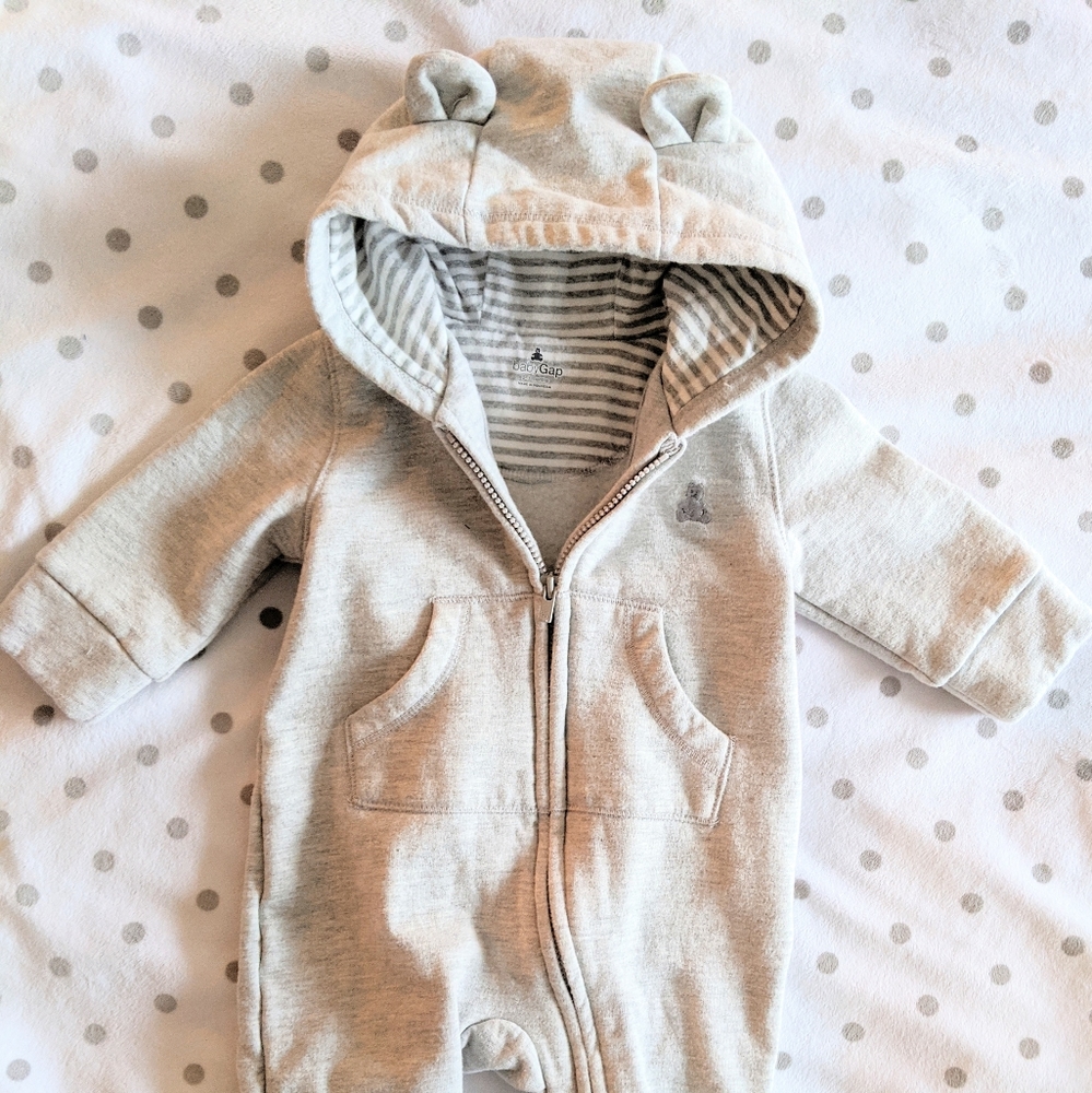 Baby GAP onsie with hood. 0-3 months